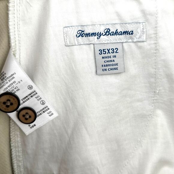 Tommy Bahama Silk Beige Flat‎ Front Belt Loops Formal Trousers Mens Size 35x32 - Picture 3 of 7